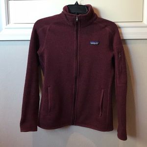 Patagonia maroon zip up fleece